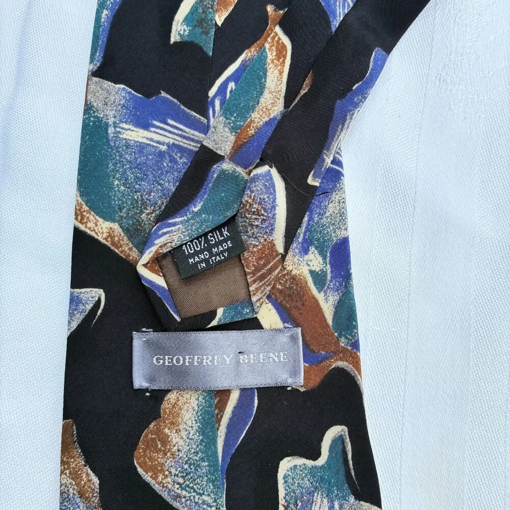 Geoffrey Beene Silk Tie Abstract Geometric Men Made In Italy 62